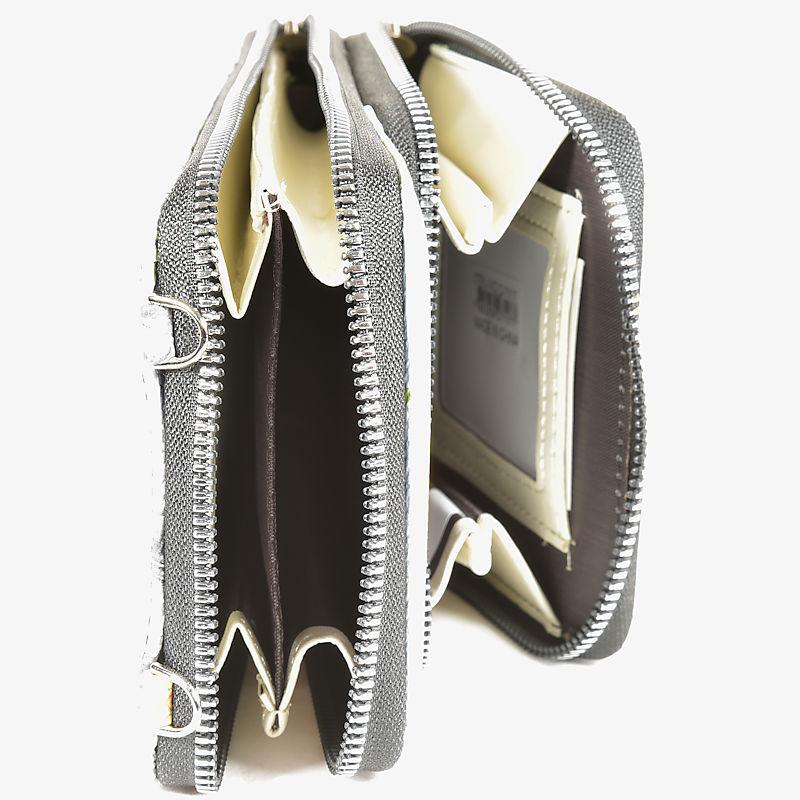 Handtasche Handytasche Geldbörse Clutch Blume schwarz